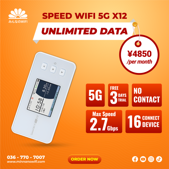 Pocket Wifi: Speed Wifi 5G X12 - Unlimited Data